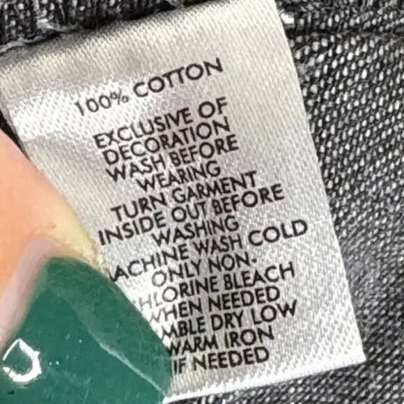 LOFT Marisa Mid-Rise Flare Jeans Dark Gray Double Button Stretch Denim Size 8 - Picture 8 of 8